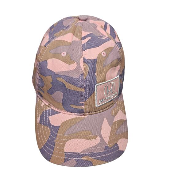 Design Resources Adjustable Pink Camouflage Baseball Cap with Honda Logo OSFA - Picture 1 of 9